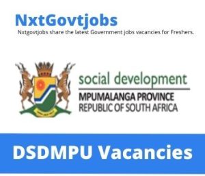 Mpumalanga Department of Social Development Vacancies 2022 @dsdmpu.gov.za